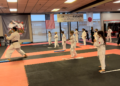 Rickyjon Balgenorth teaching a beginner’s class at Okamoto’s Karate